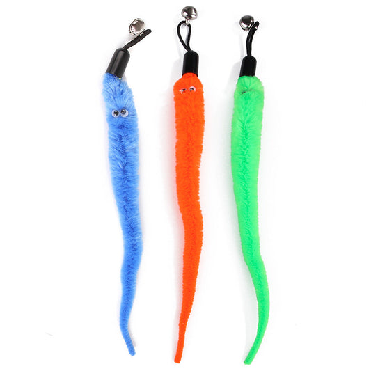 KFX-5123389 Retractable Feather Bell Cat Toy Fishing Head Replacement Set, 12 Pieces