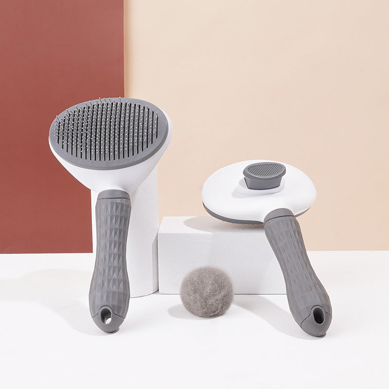 KFX-5124157 Pet Grooming Device for Cats and Dogs - Comfortable Detachable Bristle Comb for Long Hair Care and Massage