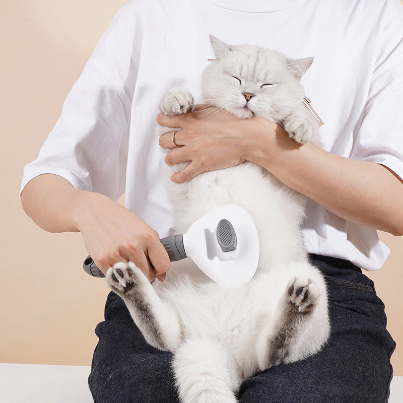KFX-5124157 Pet Grooming Device for Cats and Dogs - Comfortable Detachable Bristle Comb for Long Hair Care and Massage