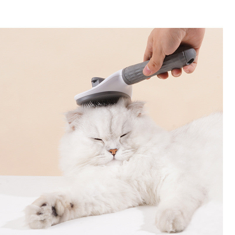 KFX-5124157 Pet Grooming Device for Cats and Dogs - Comfortable Detachable Bristle Comb for Long Hair Care and Massage