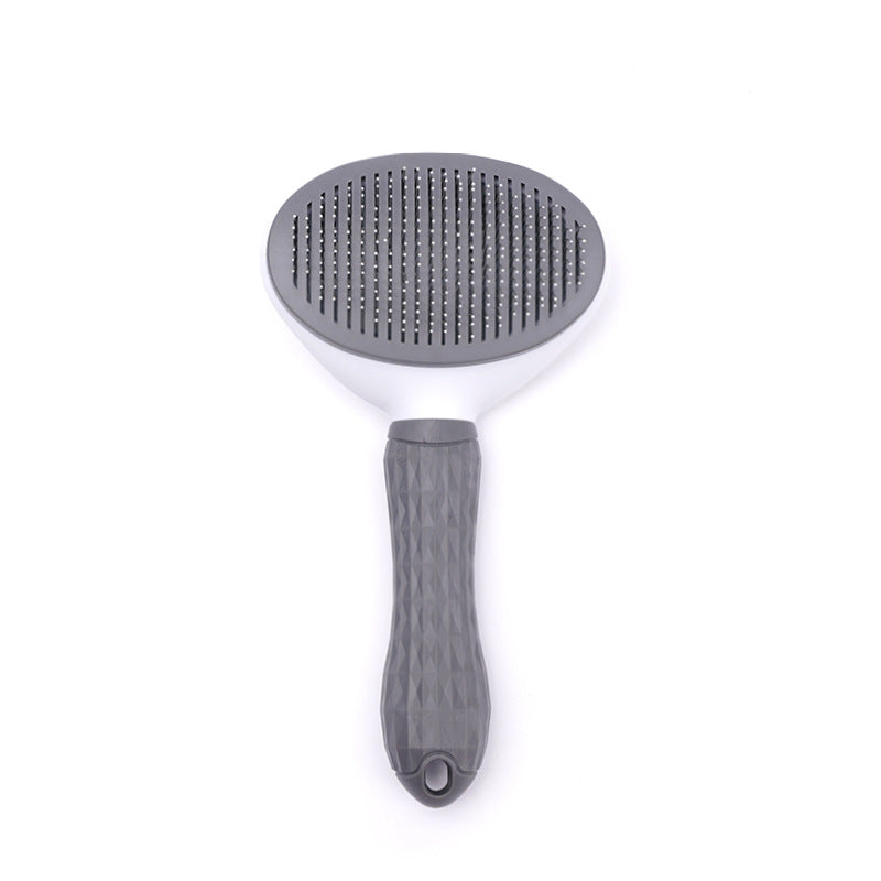 KFX-5124157 Pet Grooming Device for Cats and Dogs - Comfortable Detachable Bristle Comb for Long Hair Care and Massage