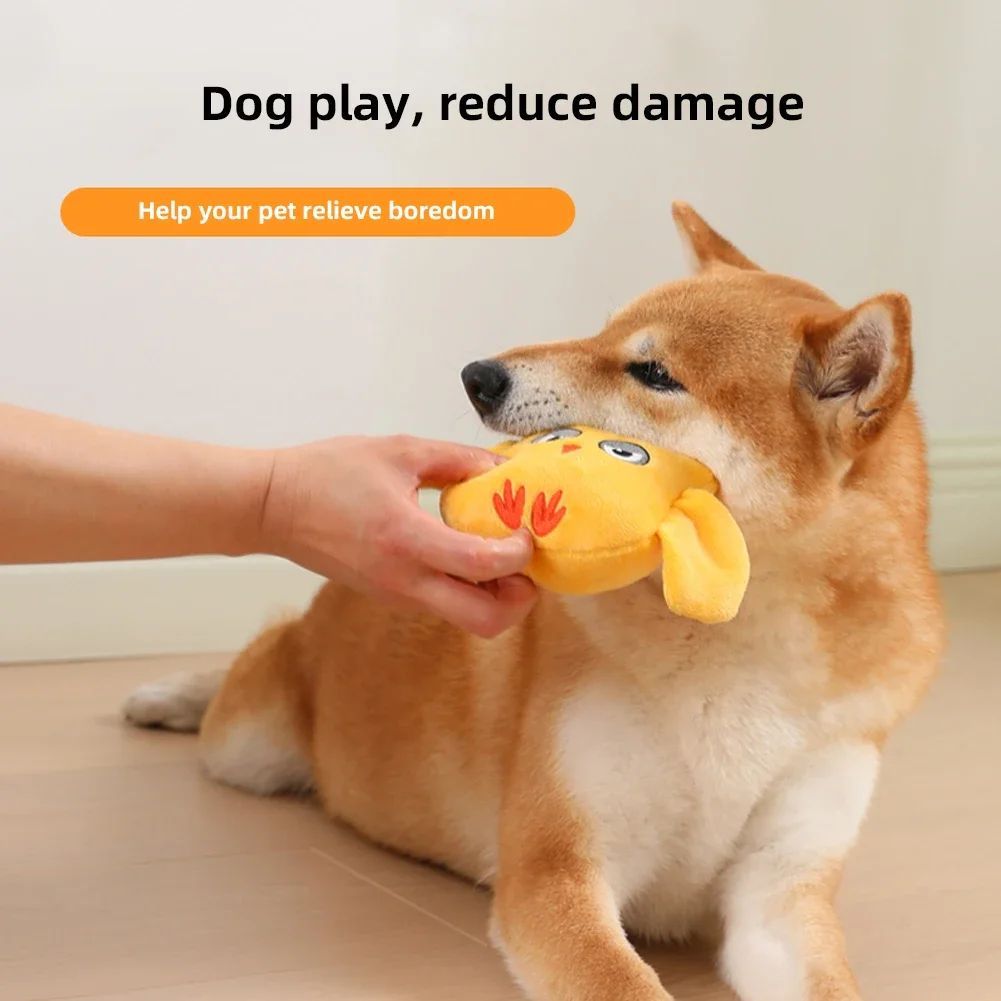 KFX-5127997 Plush Animal Shape Squeaky Toy for Dogs – Bite Resistant PP Cotton Toy for Small and Large Dogs