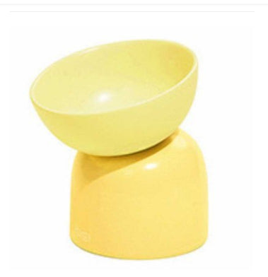 KFX-5128509 Elevated Ceramic Cat Bowl with Oblique Mouth Design for Improved Comfort and Spill Prevention