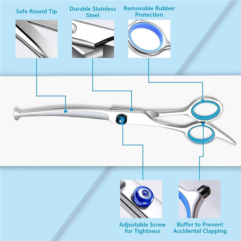 KFX-5129917 Stainless Steel Pet Scissors with Comb for Dog Grooming