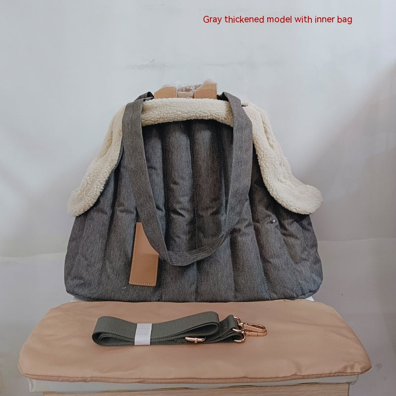 KFX-5130557 Portable Breathable Nylon Pet Shoulder Bag for Cats, Detachable Design, Medium Soft Carrying Capacity 2.50kg