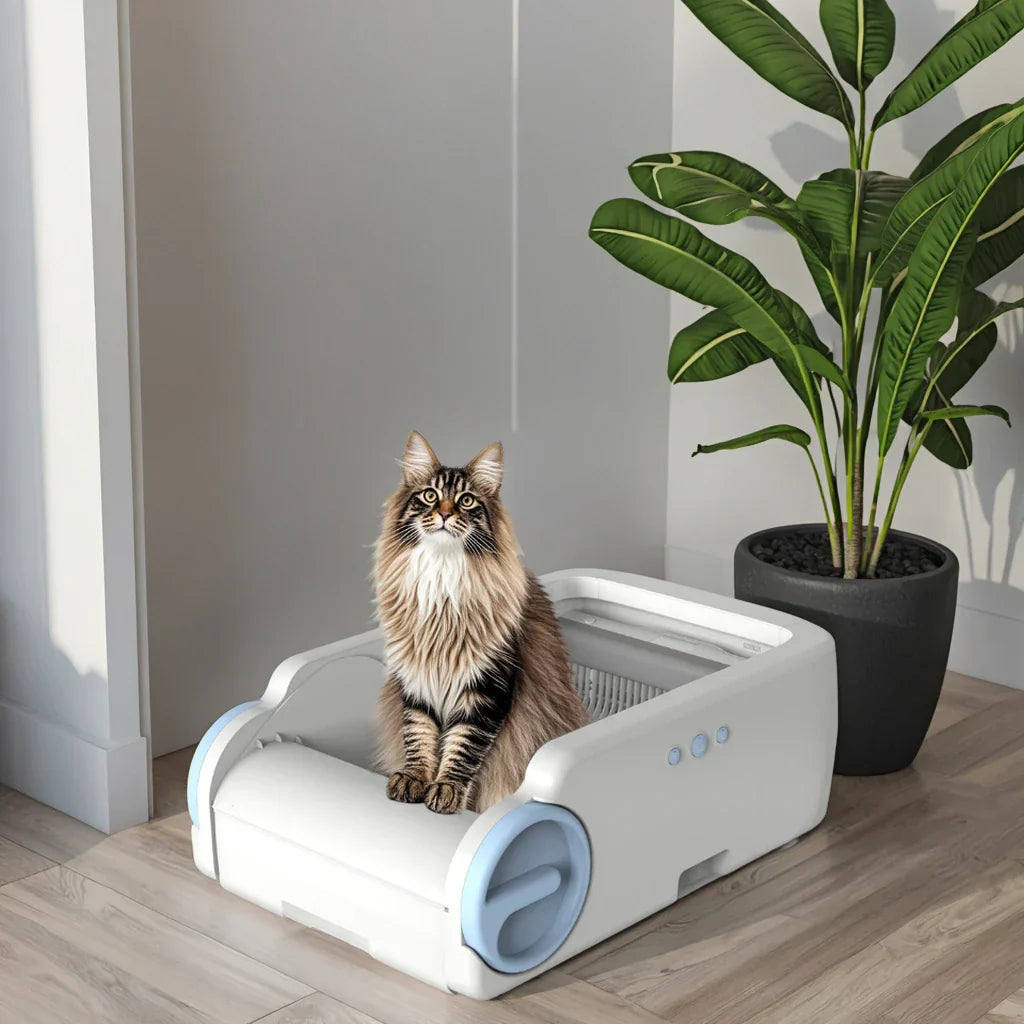 KFX-513171 Automatic Cleaning Cat Litter Box with Anti-Fall Design and Easy Clean Features