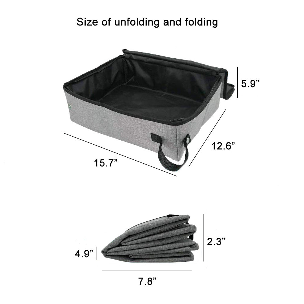 KFX-5131965 Foldable Waterproof Cat Litter Box with Lid - Available in Three Sizes