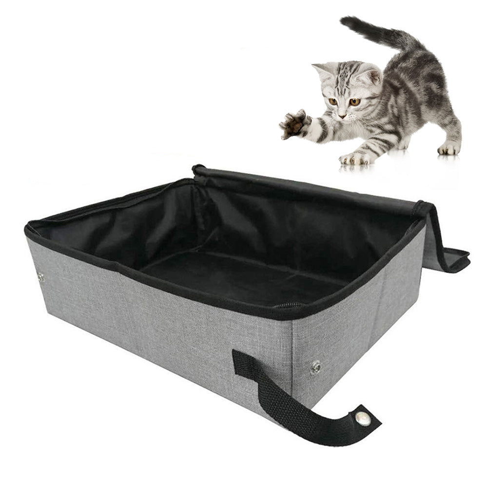 KFX-5131965 Foldable Waterproof Cat Litter Box with Lid - Available in Three Sizes