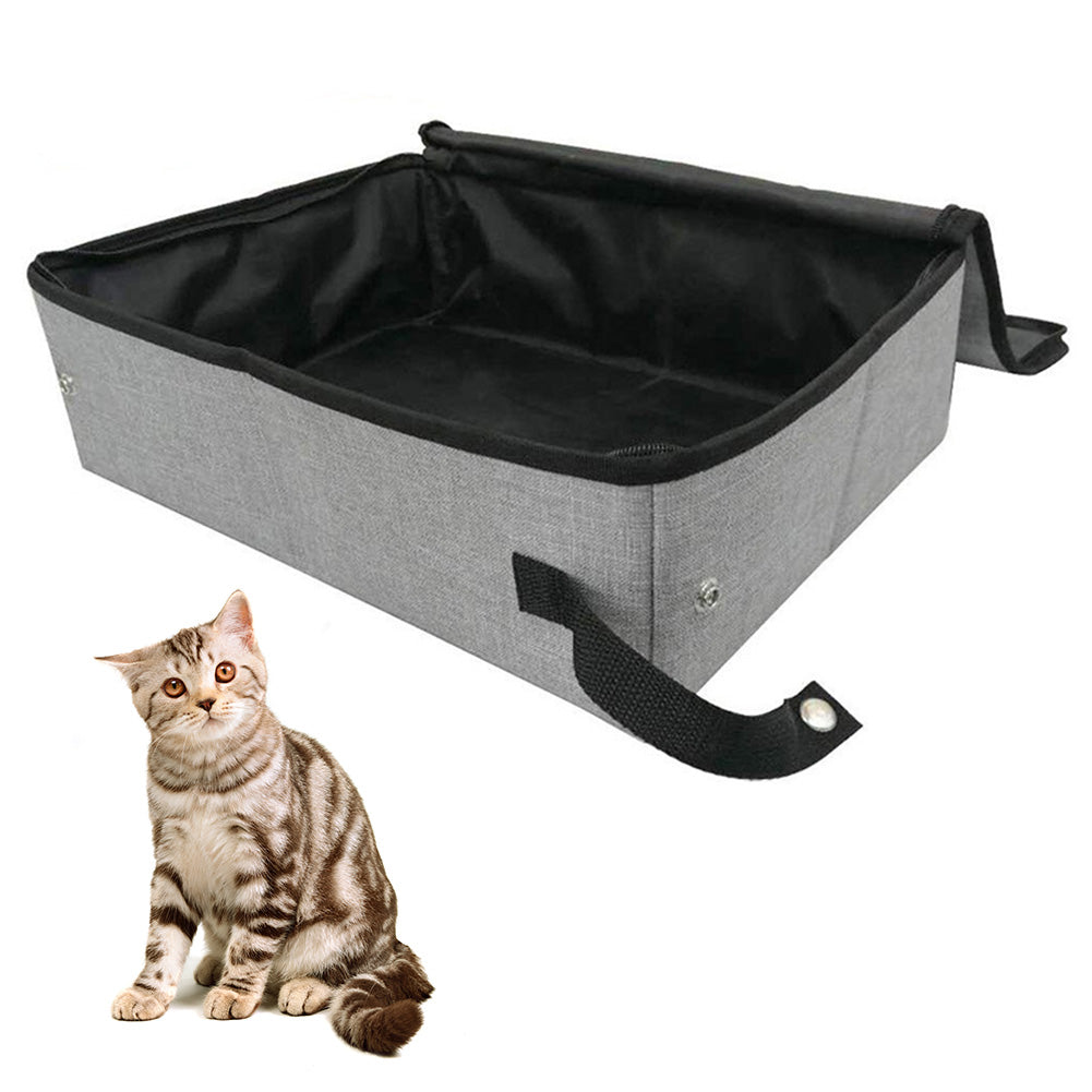 KFX-5131965 Foldable Waterproof Cat Litter Box with Lid - Available in Three Sizes