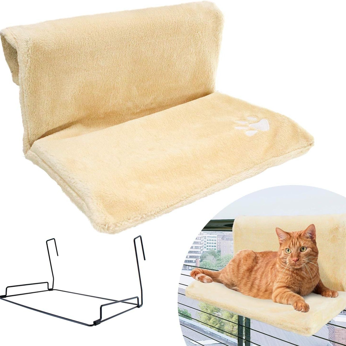 KFX-5132733 Plush L-Shaped Cat Hammock Nest in Various Colors and Materials