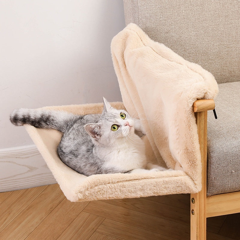 KFX-5132733 Plush L-Shaped Cat Hammock Nest in Various Colors and Materials