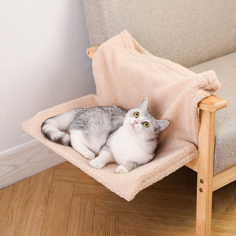 KFX-5132733 Plush L-Shaped Cat Hammock Nest in Various Colors and Materials