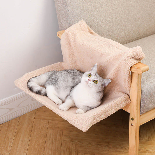 KFX-5132733 Plush L-Shaped Cat Hammock Nest in Various Colors and Materials