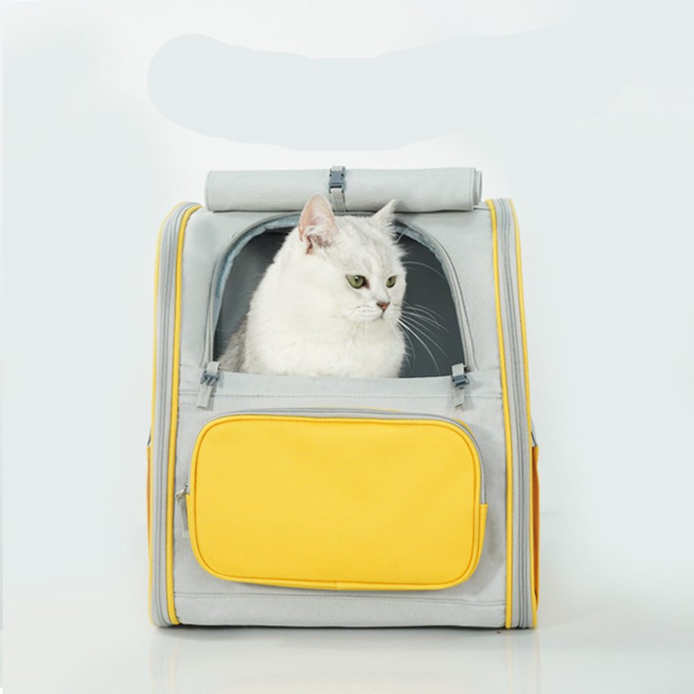 KFX-5136317 Multifunctional Portable Pet Backpack - Breathable Cat Carrier for Travel and Training