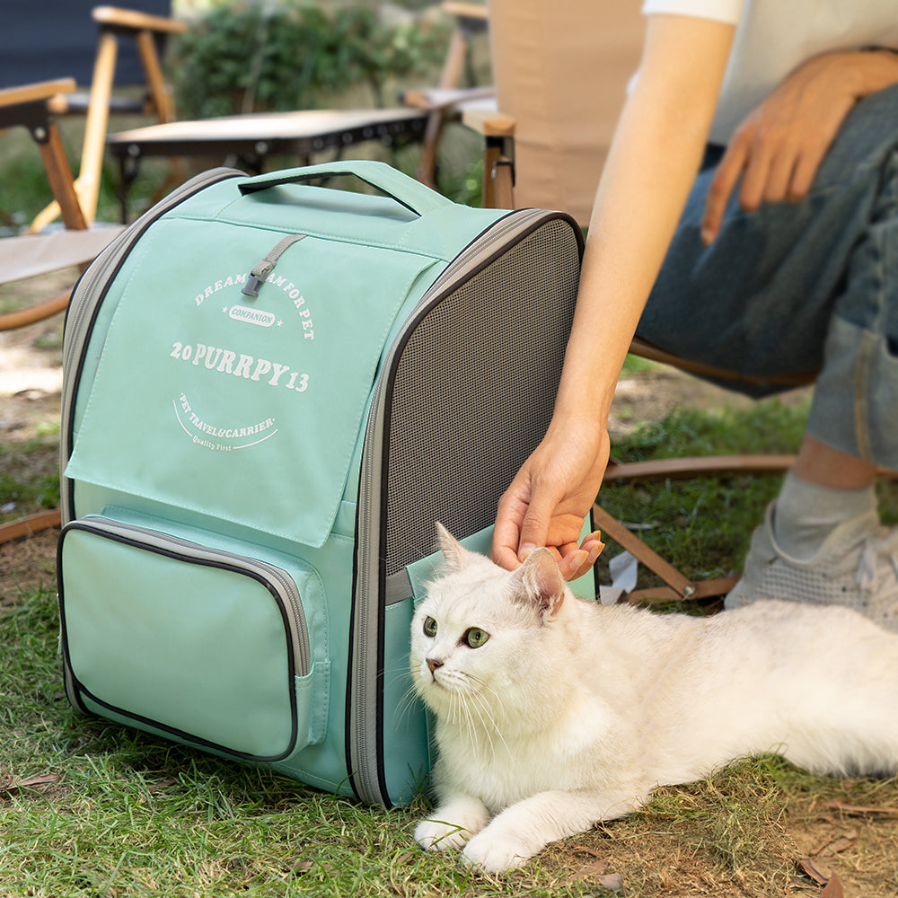KFX-5136317 Multifunctional Portable Pet Backpack - Breathable Cat Carrier for Travel and Training