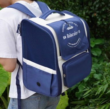 KFX-5136317 Multifunctional Portable Pet Backpack - Breathable Cat Carrier for Travel and Training