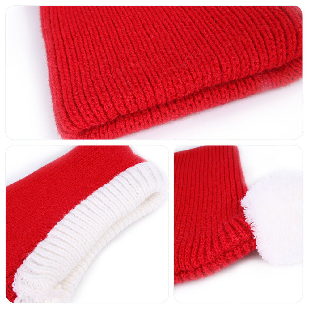 KFX-5138237 Dog Headgear for Halloween and Christmas - Casual Wool Tie-Dye Style in Red, Available in S, M, L