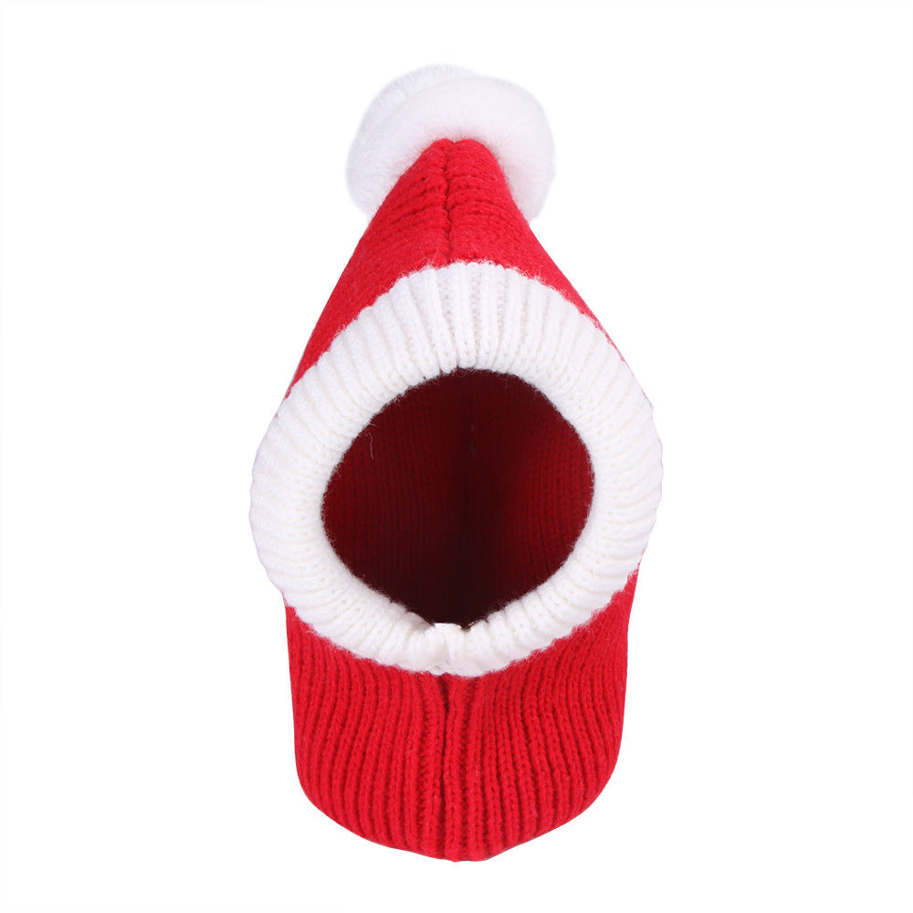 KFX-5138237 Dog Headgear for Halloween and Christmas - Casual Wool Tie-Dye Style in Red, Available in S, M, L