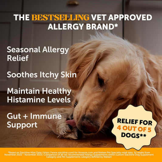 KFX-5139901 Omega 3 Fish Oil Chews for Dogs - Allergy Relief, Itch & Shedding Support, 120 Count Chews for Healthy Skin & Coat
