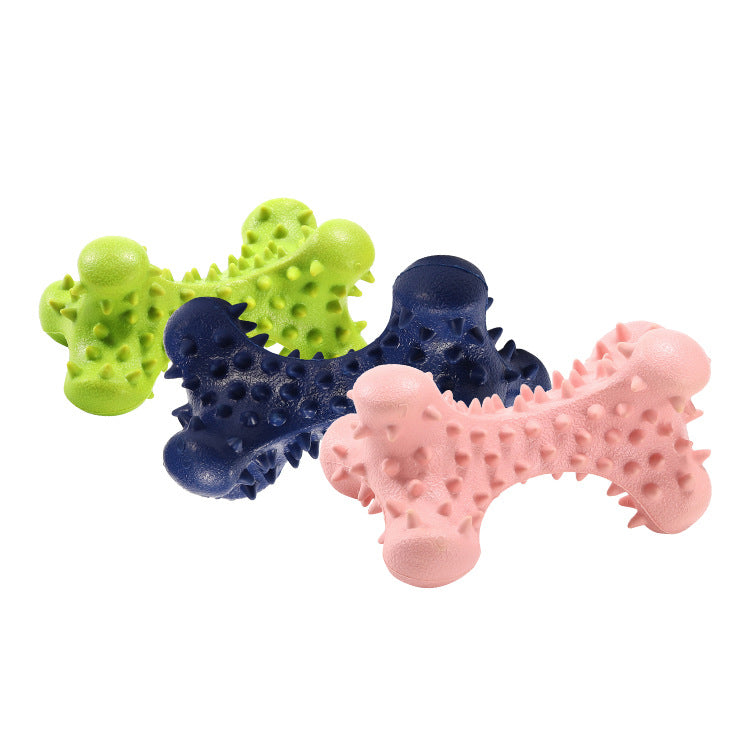 KFX-5140669 Durable Natural Rubber Bone Dog Toy for Medium and Large Dogs - Promotes Dental Health and Fresh Breath