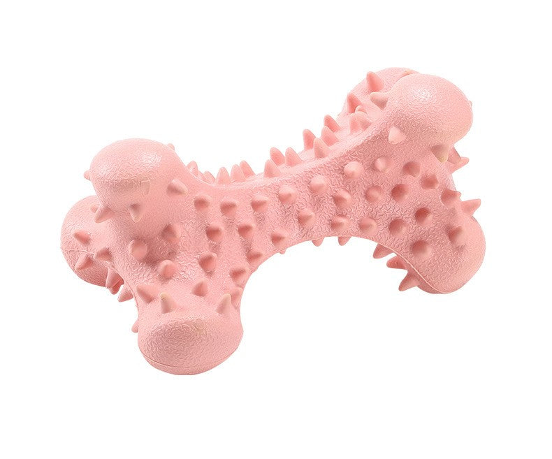 KFX-5140669 Durable Natural Rubber Bone Dog Toy for Medium and Large Dogs - Promotes Dental Health and Fresh Breath