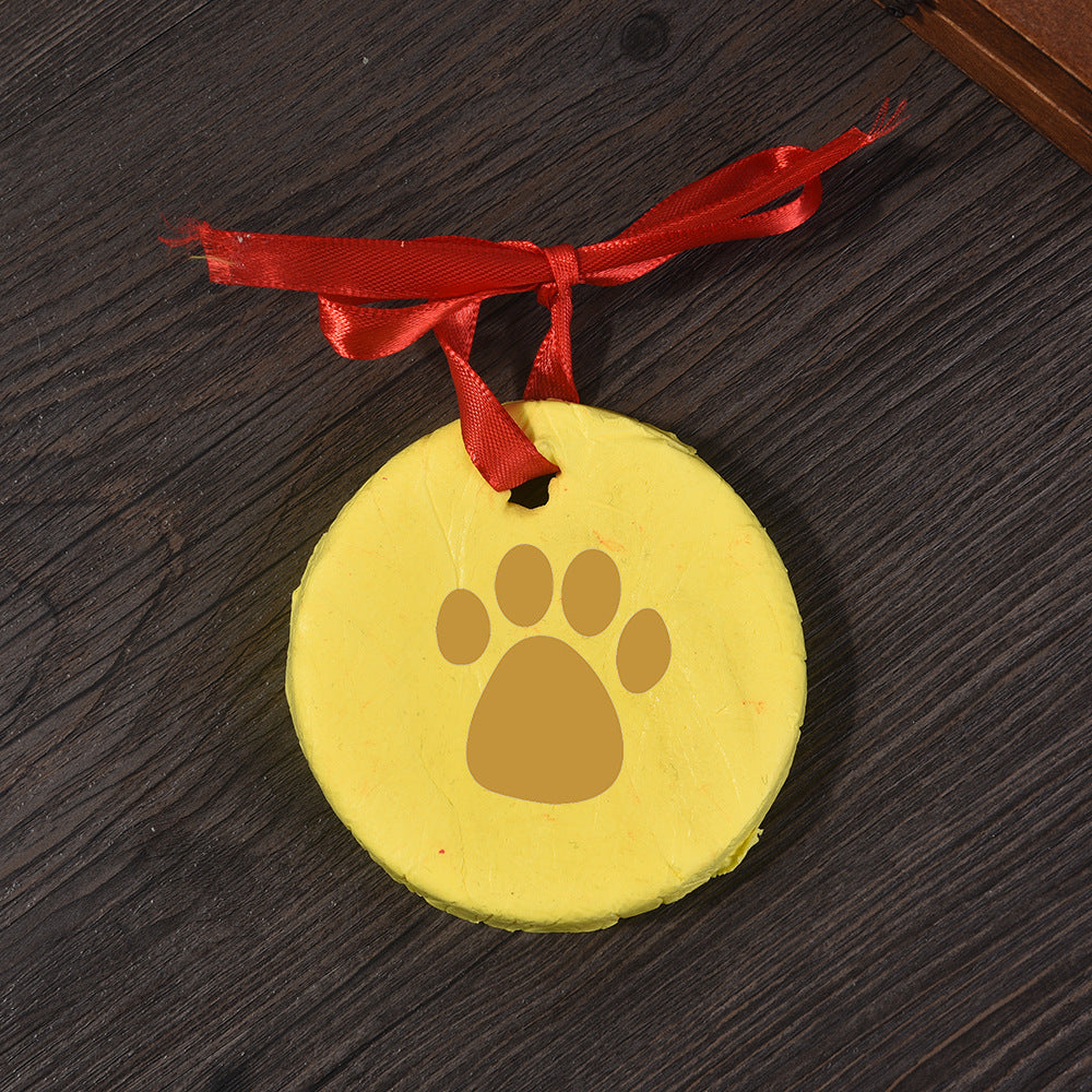 KFX-5141309 Pet Paw Print Ink Pad Set for Cats and Dogs - Includes 2 Ink Pads, Mold, Ribbon, and Text Printing Plate