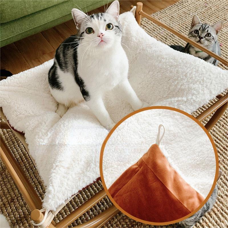 KFX-5141437 Iron Cat Hammock Pet Sofa Bed - Milk Tea, Chocolate, or Color Options with Replacement Mat