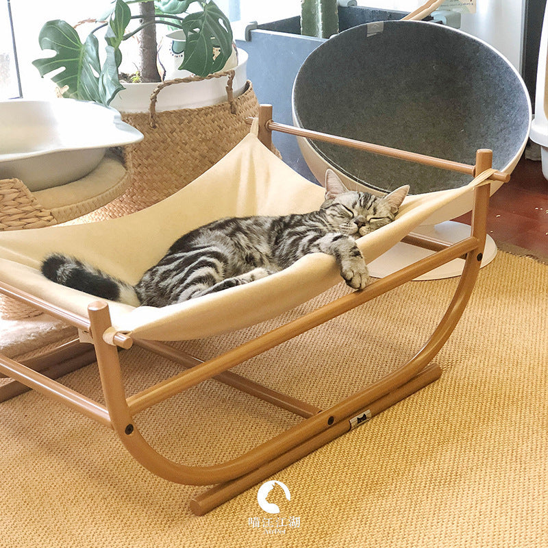 KFX-5141437 Iron Cat Hammock Pet Sofa Bed - Milk Tea, Chocolate, or Color Options with Replacement Mat