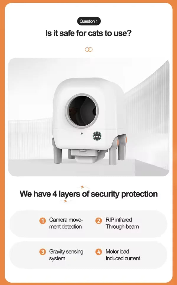 KFX-514323 Smart Self-Cleaning Cat Litter Box with WiFi Control and App Access, Eco-friendly Design