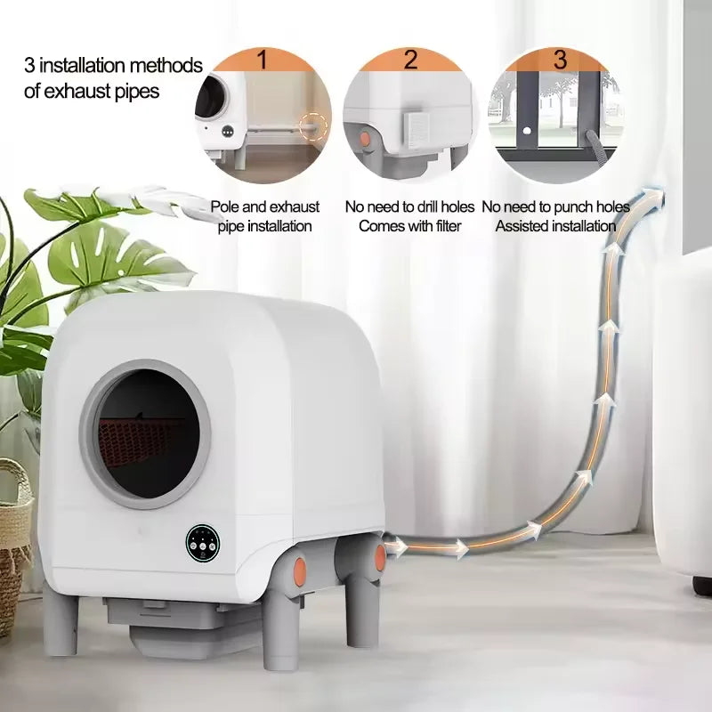 KFX-514323 Smart Self-Cleaning Cat Litter Box with WiFi Control and App Access, Eco-friendly Design