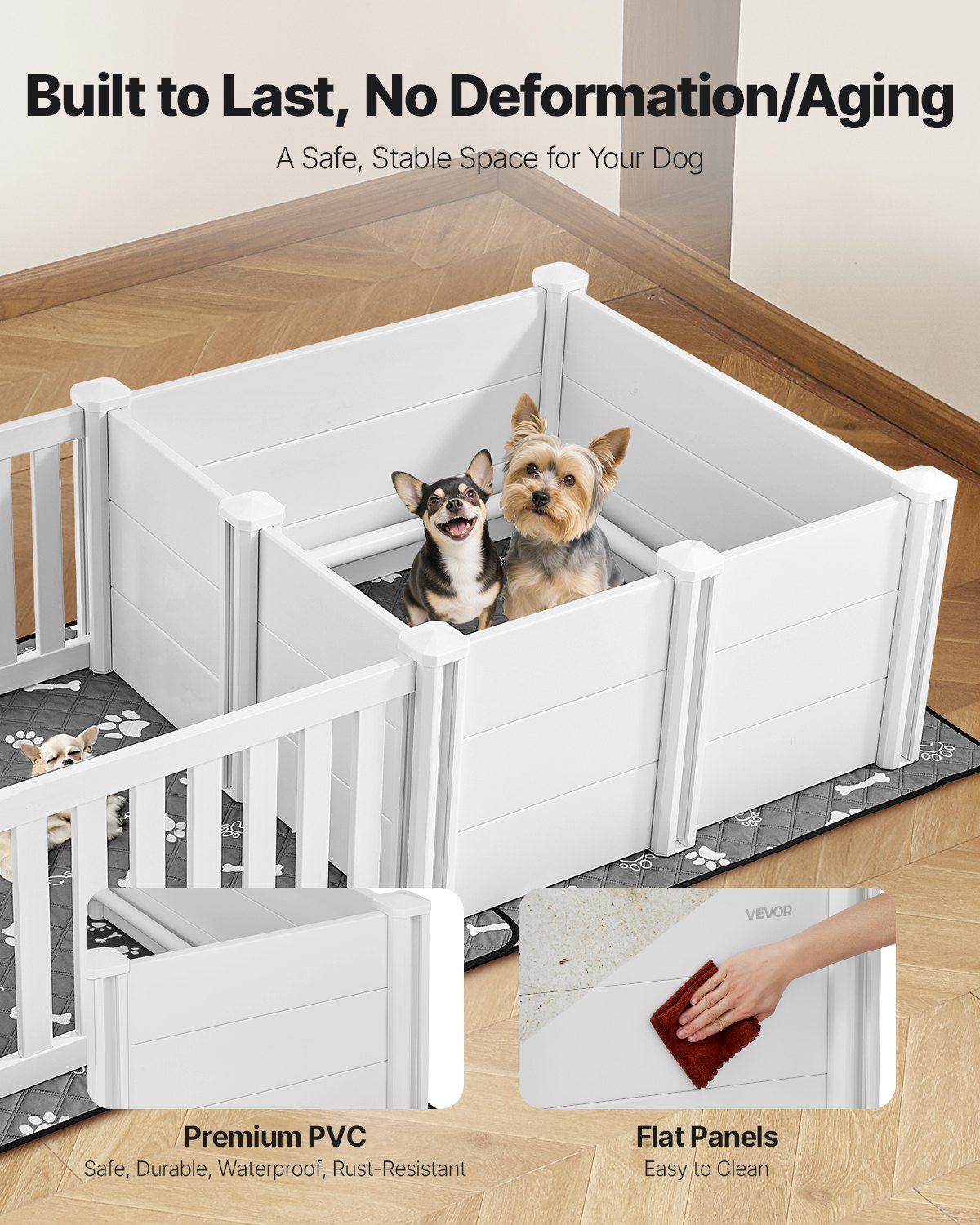 KFX-5143485 Adjustable Whelping Pen for Medium Dogs - 73x38x19.7 in, Waterproof PVC with Adjustable Door Height