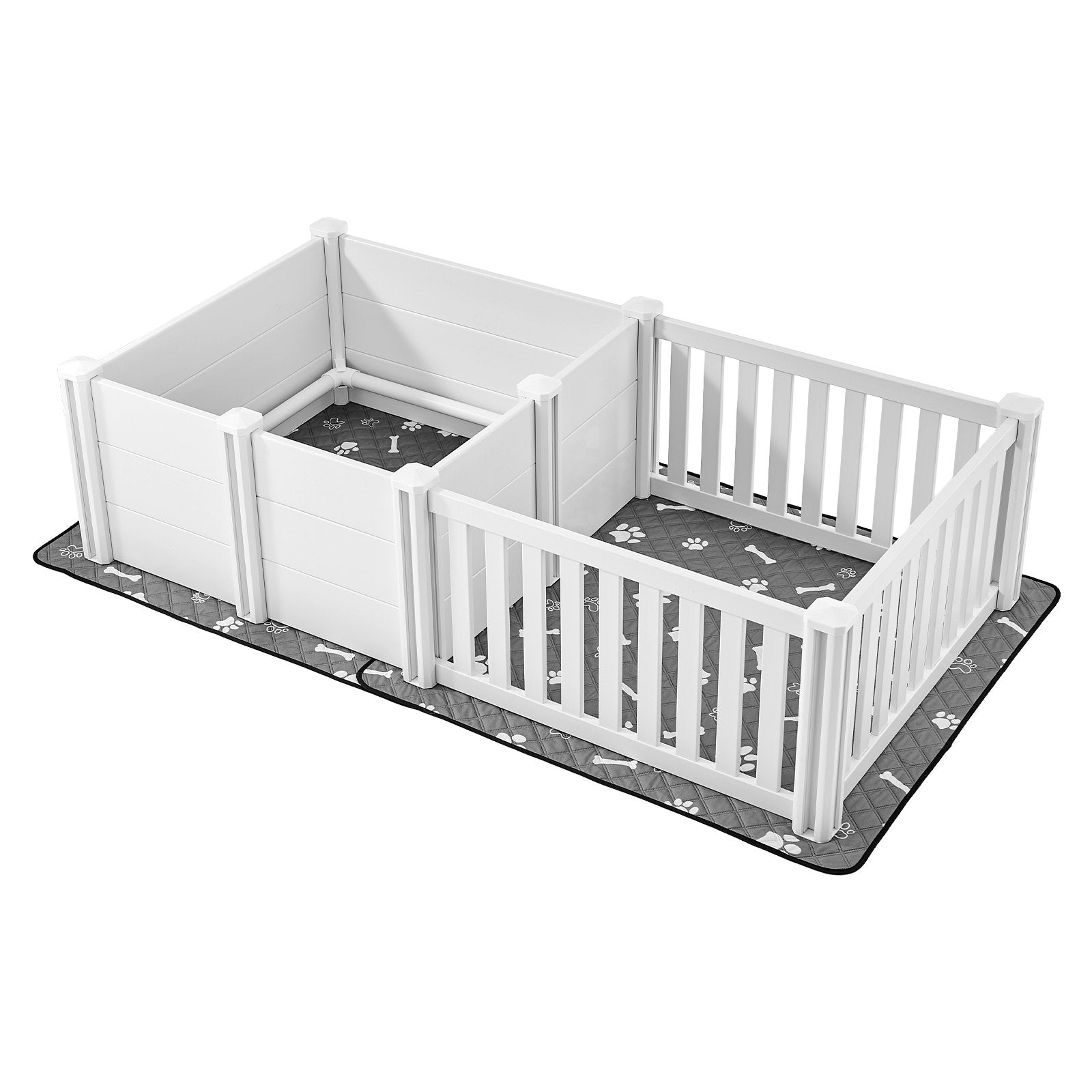 KFX-5143485 Adjustable Whelping Pen for Medium Dogs - 73x38x19.7 in, Waterproof PVC with Adjustable Door Height