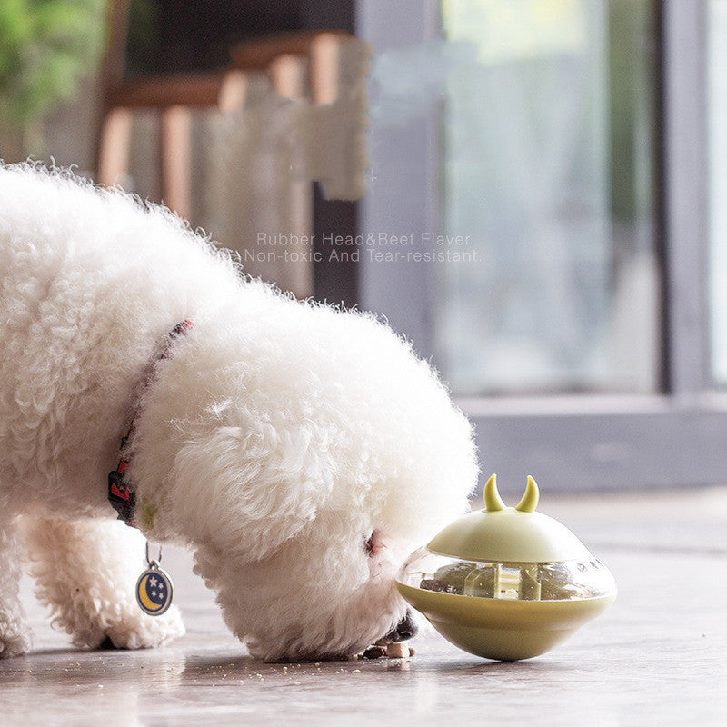 KFX-5144637 Rubber Flying Saucer Leaking Ball Toy for Pets - Available in Pink, Blue, Avocado
