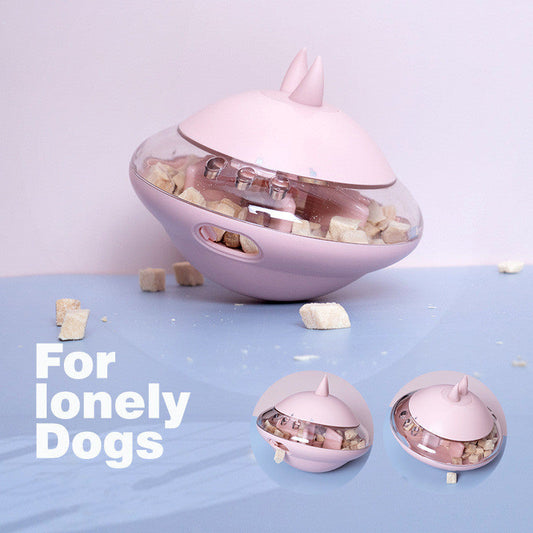 KFX-5144637 Rubber Flying Saucer Leaking Ball Toy for Pets - Available in Pink, Blue, Avocado