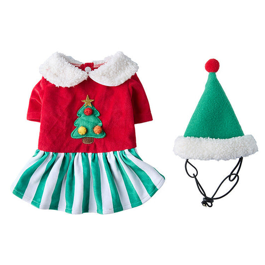 KFX-5144893 Festive Pet Costume for Dogs - Halloween and Christmas Style with Skirt and Accessories, Available in Sizes S, M, L, XL
