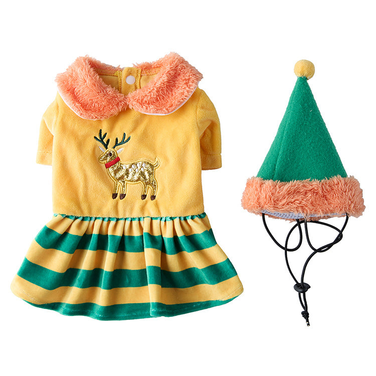 KFX-5144893 Festive Pet Costume for Dogs - Halloween and Christmas Style with Skirt and Accessories, Available in Sizes S, M, L, XL