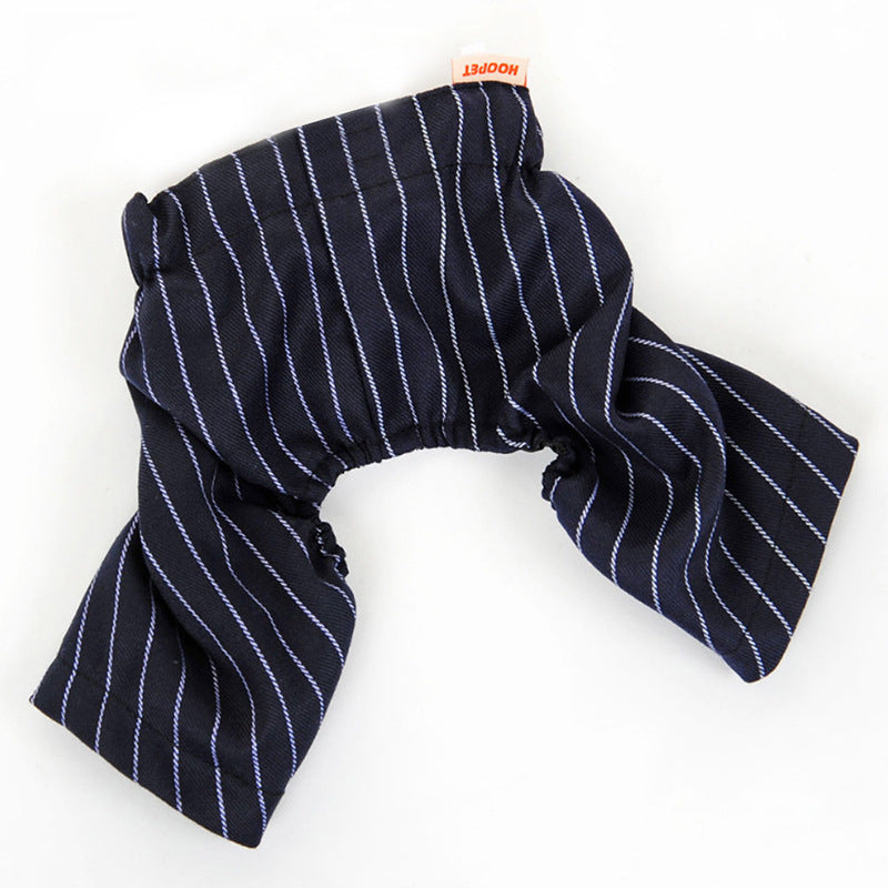 KFX-5145405 Striped Suit Summer Dress for Small Dogs - Lightweight Imitation Silk Outfit