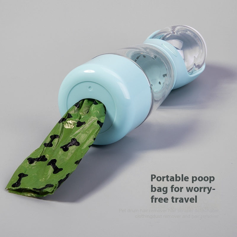 KFX-5145661 Portable Dog and Cat Drinking Water Cup - Integrated Food Container in Sky Blue, Grass Green, Pink, and Dark Blue