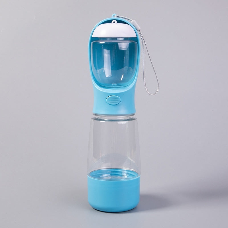 KFX-5145661 Portable Dog and Cat Drinking Water Cup - Integrated Food Container in Sky Blue, Grass Green, Pink, and Dark Blue