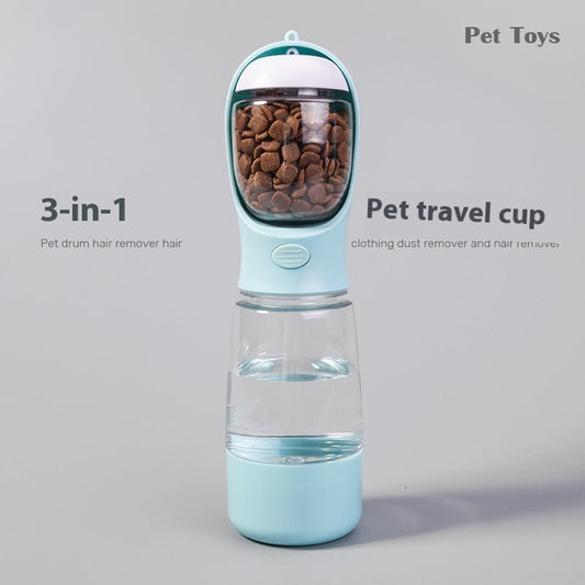 KFX-5145661 Portable Dog and Cat Drinking Water Cup - Integrated Food Container in Sky Blue, Grass Green, Pink, and Dark Blue