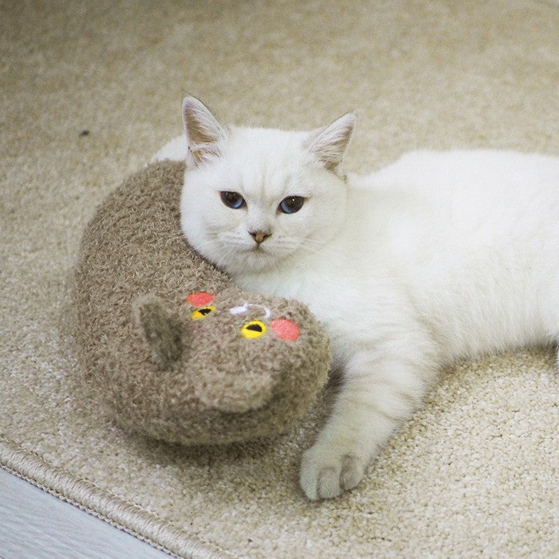 KFX-5146429 Cozy Cat Pillow - Polyester Fiber Seat Cushion for Comfort and Relaxation