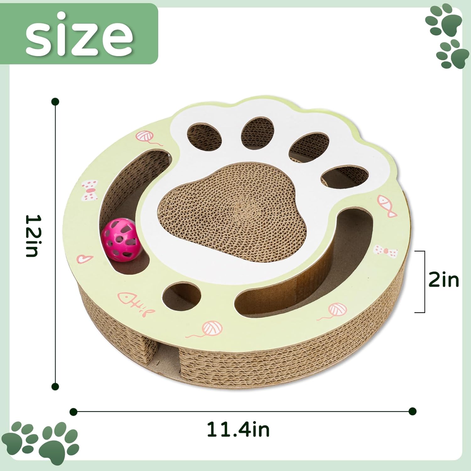 KFX-5147069 Interactive Cat Scratching Board with Ball Track - Climbing and Scratching Toy for Indoor Cats, Durable Cardboard Design
