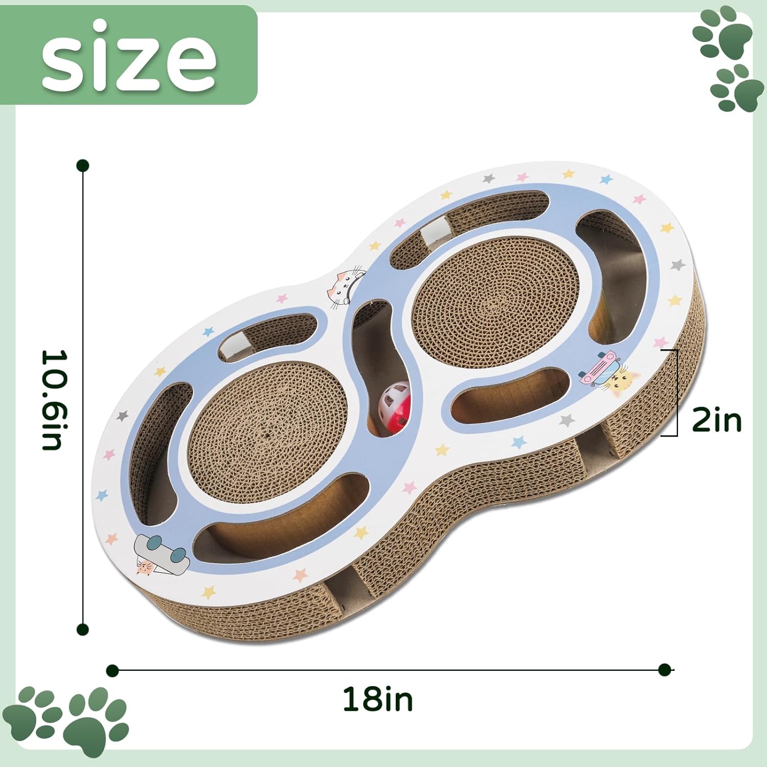 KFX-5147069 Interactive Cat Scratching Board with Ball Track - Climbing and Scratching Toy for Indoor Cats, Durable Cardboard Design