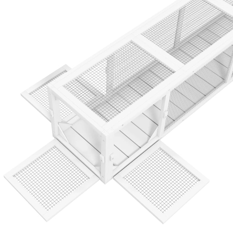 KFX-5149245 Weather-Resistant Wooden Cat Tunnel with Multiple Entrances for Indoor and Outdoor Use