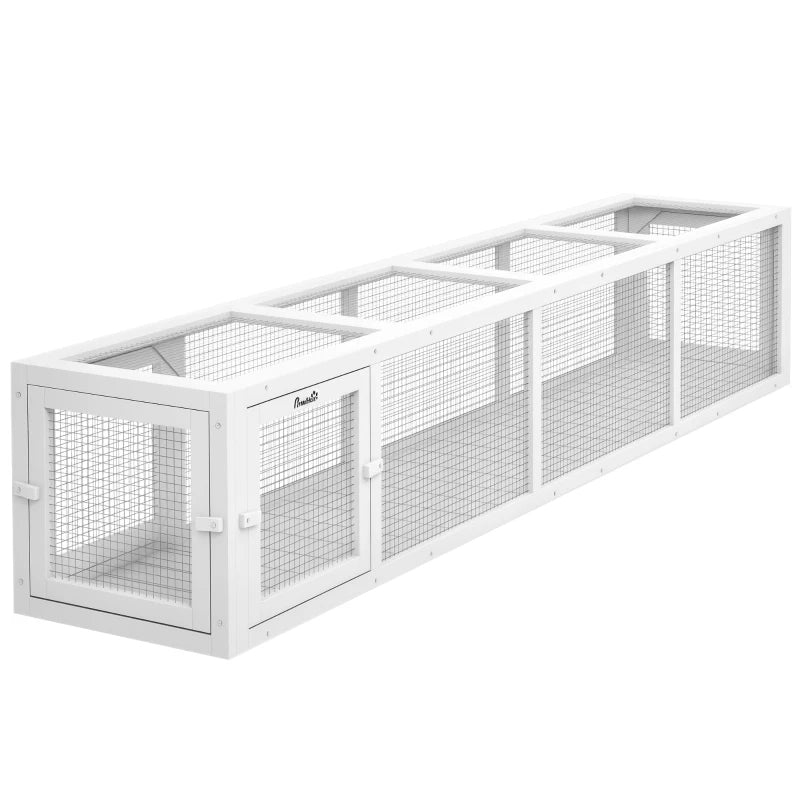 KFX-5149245 Weather-Resistant Wooden Cat Tunnel with Multiple Entrances for Indoor and Outdoor Use
