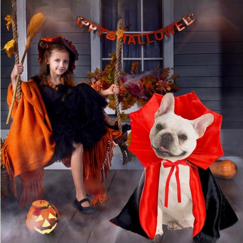 KFX-5149757 Vampire Pet Cloak Costume for Small Dogs, Cats, and Kittens - Soft Plush Halloween Outfit