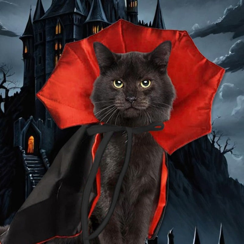 KFX-5149757 Vampire Pet Cloak Costume for Small Dogs, Cats, and Kittens - Soft Plush Halloween Outfit