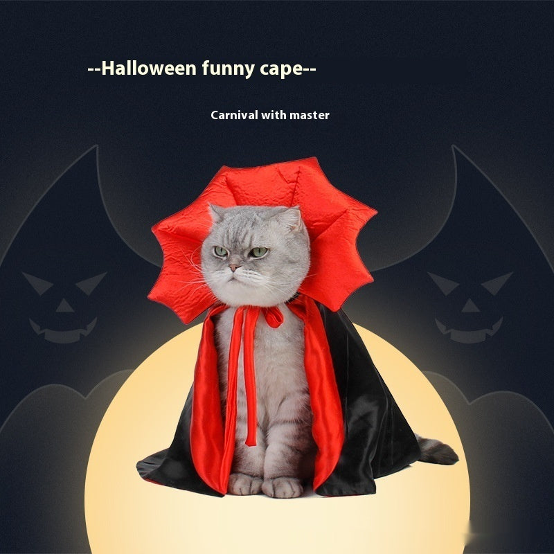KFX-5149757 Vampire Pet Cloak Costume for Small Dogs, Cats, and Kittens - Soft Plush Halloween Outfit