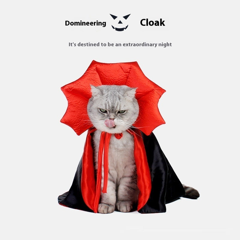 KFX-5149757 Vampire Pet Cloak Costume for Small Dogs, Cats, and Kittens - Soft Plush Halloween Outfit