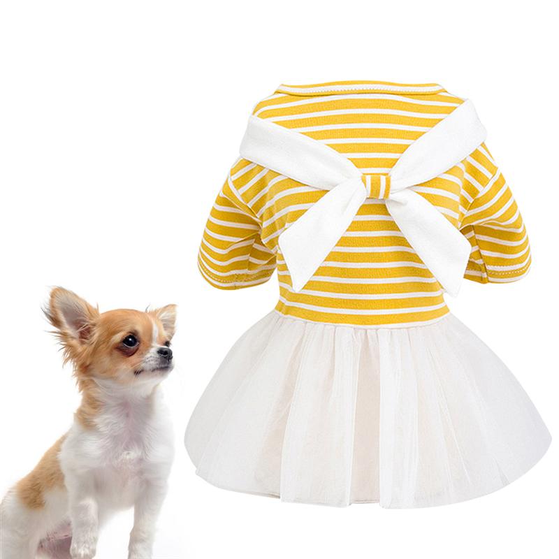 KFX-5150141 White Bow Tie Yarn Skirt for Babies - Pure Cotton Dress in Yellow/Light Blue, Sizes XS to XL
